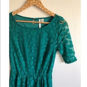 2/$15 LC Emerald Green Dot Dress
